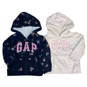 GAP Baby Hoodie bundle  Floral Sherpa hoodie, and Cream Sweater Size 2-3T